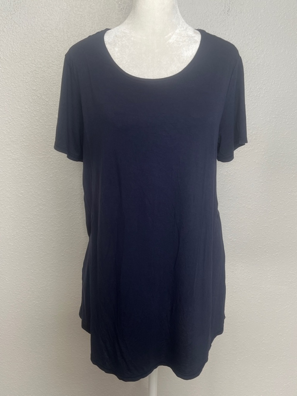 Eddie Bauer Drapey Jersey Scoopneck TShirt Blue Size Large